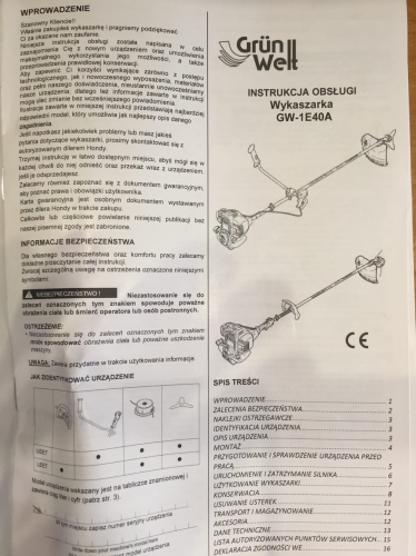 Мотокоса GrunWelt GW-1E40A
