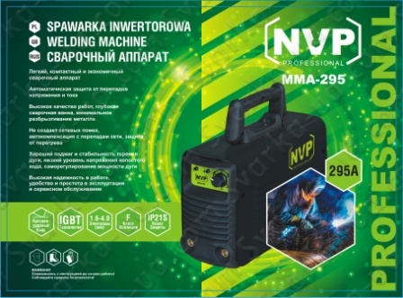 СВАРОЧНЫЙ ИНВЕРТОР NVP ММА-295 + ПЛАСТИКОВЫЙ КЕЙС